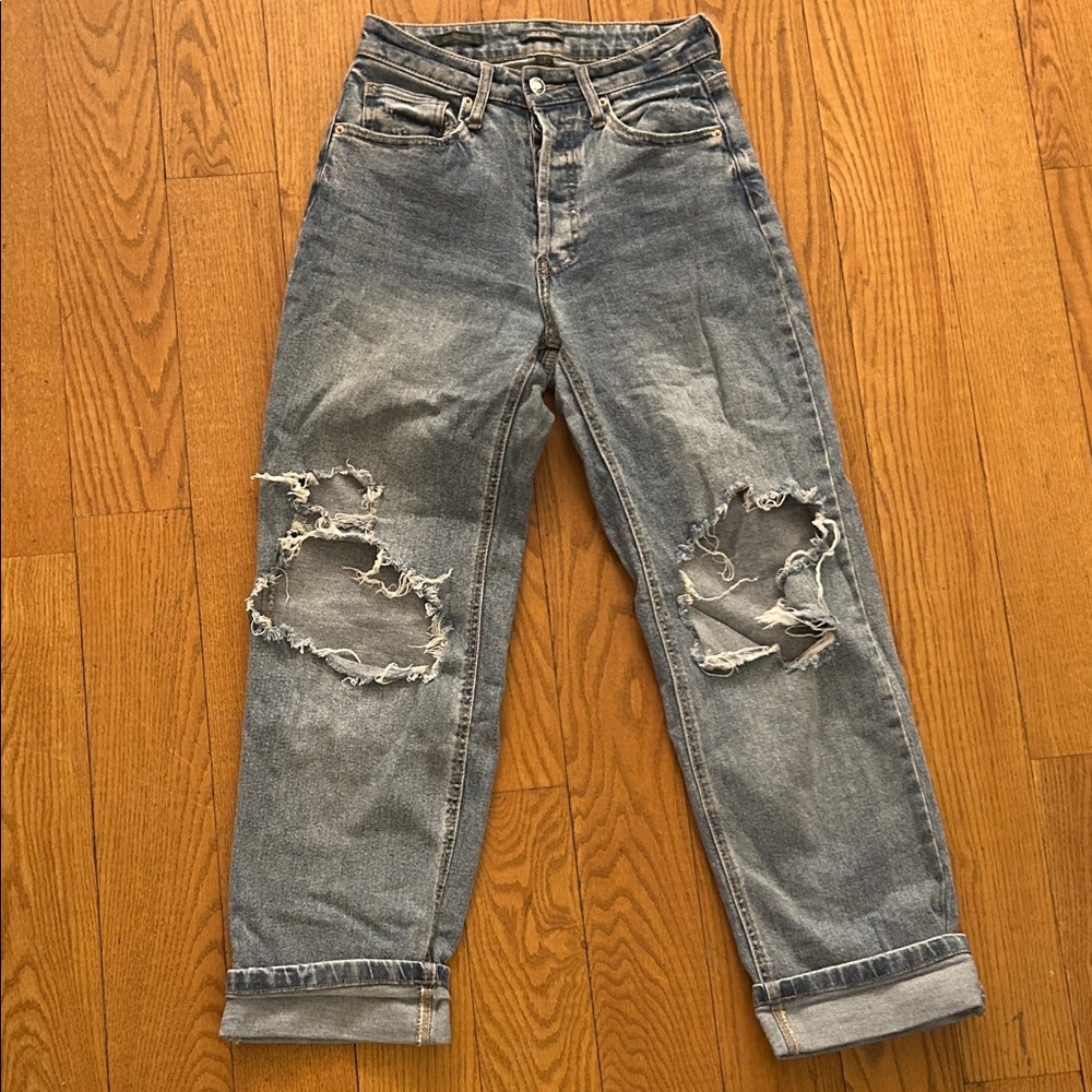 Wild Fable Distressed Boyfriend Jeans - Blue